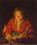 Stomer Matthias Old Woman with a Candle  - Hermitage